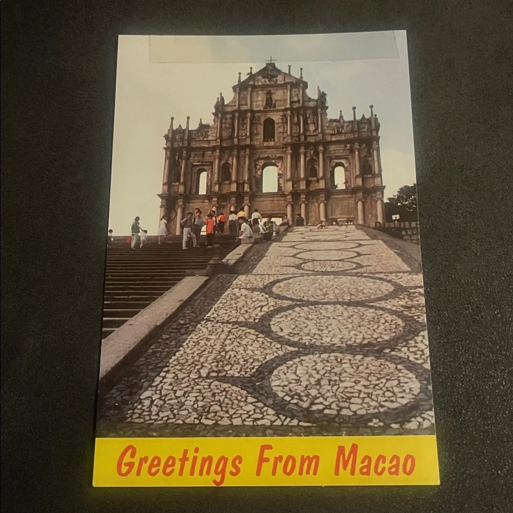 Macao China Postcard Lot: Ruins of St Paul & Red-Crowned Crane Building Unposted